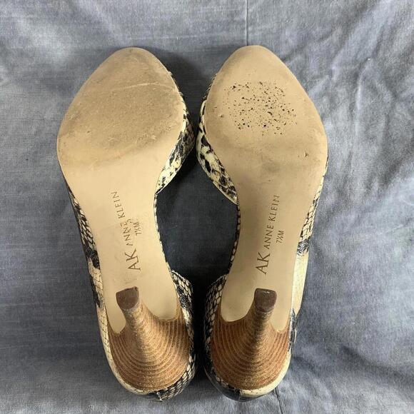 Anne Klein Womens Faux Snakeskin D’Orsay Pointed Toe Heels Shoes Size 7.5M - Picture 4 of 9